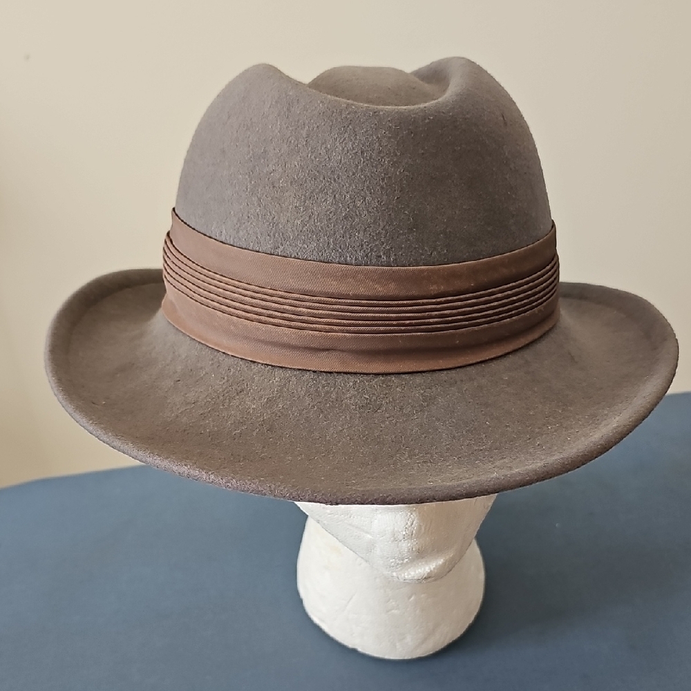 Betmar Vintage Charcoal Fedora with‎ Chocolate Band